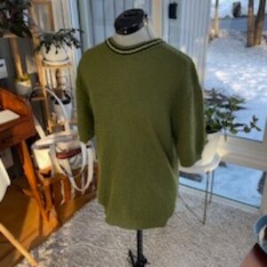 Vintage - Towncraft - Olive knit short-sleeve sweater - L